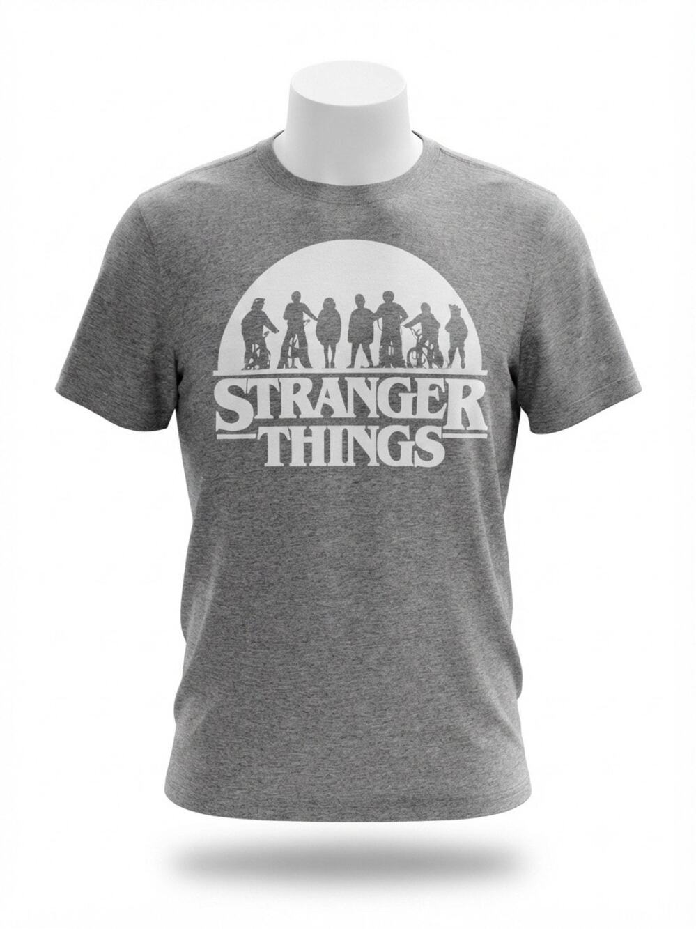 Stranger Things Netflix Graphic Tee Gray Short Sleeve Shirt Medium M